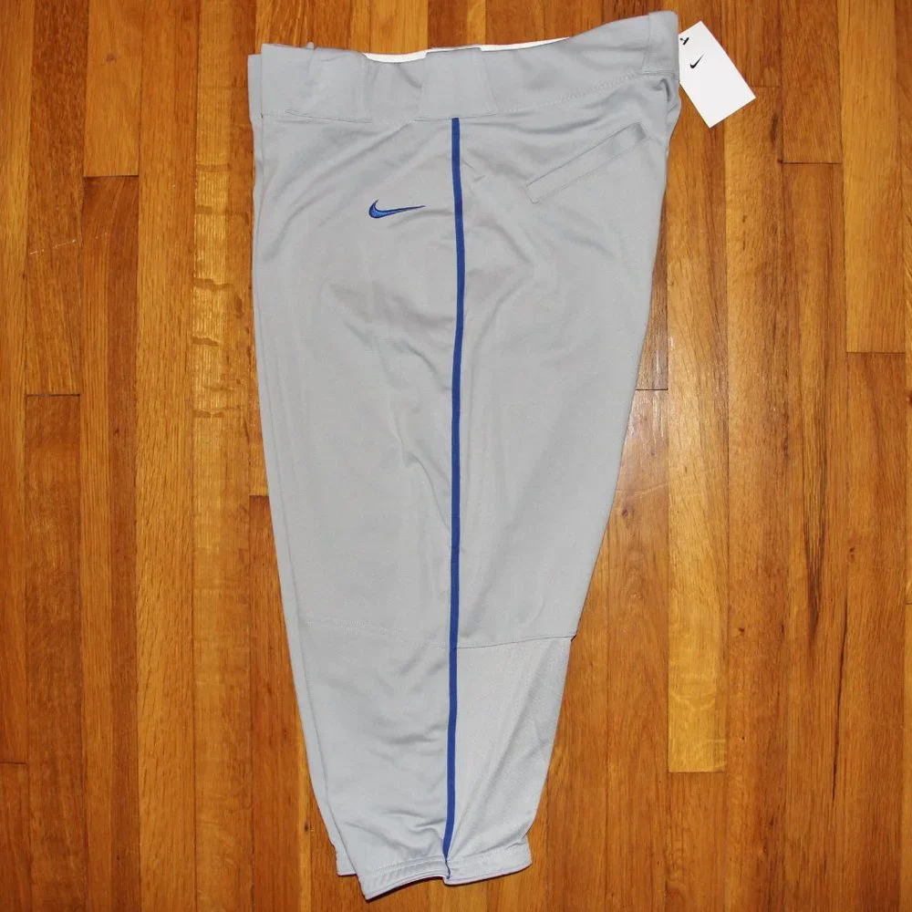 Nike Vapor Select High Piped Baseball Pants Mens XL Grey Blue Softball
